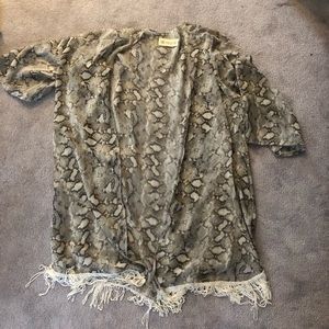 Fun snakeskin and fringe kimono